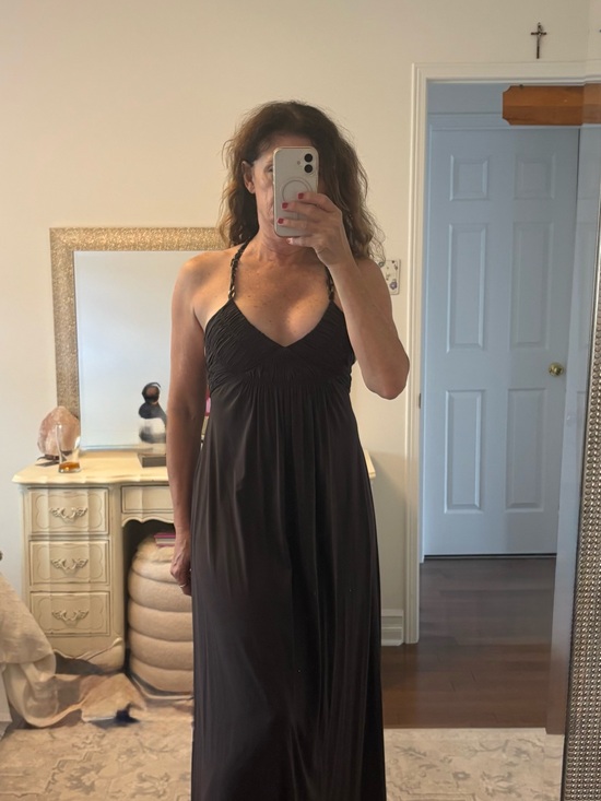 BCBGMaxAzria Dresses & Skirts - BCBGMaxAzria Black Halter Ruched Maxi Dress